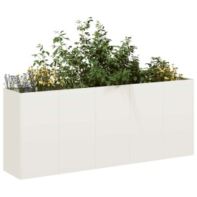 Jardinera de acero laminado en frío blanco 200x40x80 cm en Macetas y jardineras | Comprar online en Foru.es