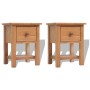Mesitas de noche 2 unidades madera maciza de roble 36x30x47 cm de vidaXL, Mesitas de noche - Ref: Foro24-3053416, Precio: 221...