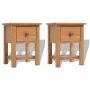 Mesitas de noche 2 unidades madera maciza de roble 36x30x47 cm de vidaXL, Mesitas de noche - Ref: Foro24-3053416, Precio: 216...