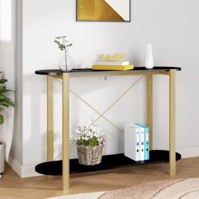 Mesa consola de madera contrachapada negro 110x38x75 cm de vidaXL, Mesas auxiliares - Ref: Foro24-345691, Precio: 72,93 €, De...