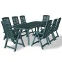 Juego de comedor de jardín 9 piezas plástico verde de vidaXL, Conjuntos de jardín - Ref: Foro24-275081, Precio: 913,63 €, Des...