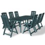 Juego de comedor de jardín 9 piezas plástico verde de vidaXL, Conjuntos de jardín - Ref: Foro24-275081, Precio: 931,65 €, Des...