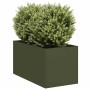 Jardinera de acero laminado en frío verde oliva 40x80x40 cm en Macetas y jardineras | Comprar online en Foru.es