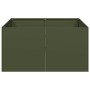 Jardinera de acero laminado en frío verde oliva 80x80x40 cm en Macetas y jardineras | Comprar online en Foru.es