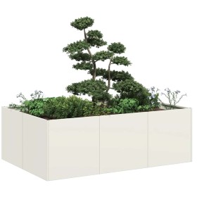 Jardinera acero blanco 120x80x40 cm en Macetas y jardineras | Comprar online en Foru.es
