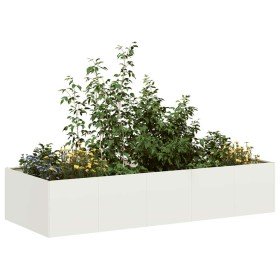 Jardinera acero blanco 200x80x40 cm en Macetas y jardineras | Comprar online en Foru.es
