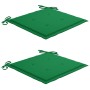 Sillas de jardín 2 uds madera maciza de teca con cojines verdes de vidaXL, Sillas de jardín - Ref: Foro24-3062735, Precio: 30...