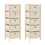 Estantes con 5 cestas de tela 2 unidades madera de cedro beige de vidaXL, Taquillas y armarios de almacenamiento - Ref: Foro2...