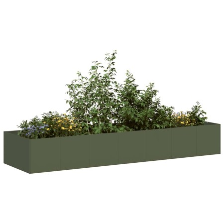 Jardinera acero verde oliva 280x80x40 cm en Macetas y jardineras | Comprar online en Foru.es