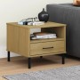Mesita de noche patas de metal OSLO madera maciza pino marrón de vidaXL, Mesas auxiliares - Ref: Foro24-351030, Precio: 44,81...