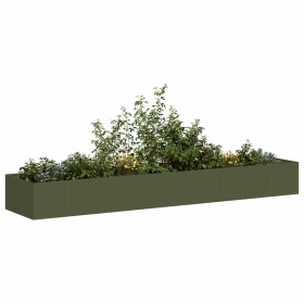 Jardinera acero verde oliva 360x80x40 cm en Macetas y jardineras | Comprar online en Foru.es