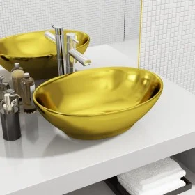 Washbasin 40x33x13.5 cm ceramic gold by vidaXL, Sinks - Ref: Foro24-143474, Price: 73,11 €, Discount: %