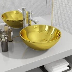 Waschbecken 32,5x14 cm Keramik gold von vidaXL, Sinkt - Ref: Foro24-143484, Preis: 76,80 €, Rabatt: %