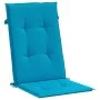 Cojín silla de jardín respaldo alto 2 uds tela azul 120x50x3 cm de vidaXL, Cojines para sillas y sofás - Ref: Foro24-43183, P...