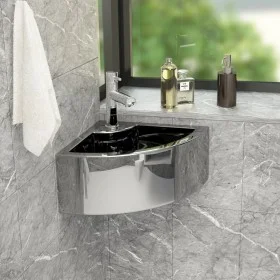 Waschbecken mit Überlauf 45x32x12,5 cm Silberkeramik von vidaXL, Sinkt - Ref: Foro24-143481, Preis: 84,91 €, Rabatt: %