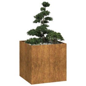 Jardinera oxidada 80x80x80 cm acero corten en Macetas y jardineras | Comprar online en Foru.es