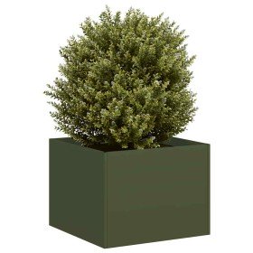 Jardinera acero verde oliva 40x40x30 cm en Macetas y jardineras | Comprar online en Foru.es