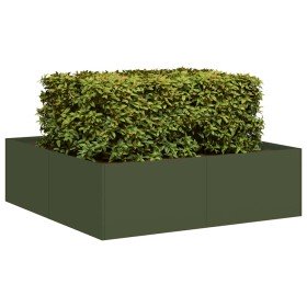 Jardinera acero verde oliva 100x100x30 cm en Macetas y jardineras | Comprar online en Foru.es