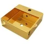 Lavabo con rebosadero 41x41x15 cm cerámica dorado de vidaXL, Lavabos - Ref: Foro24-143478, Precio: 72,78 €, Descuento: %