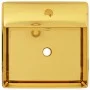 Lavabo con rebosadero 41x41x15 cm cerámica dorado de vidaXL, Lavabos - Ref: Foro24-143478, Precio: 72,78 €, Descuento: %