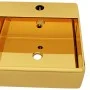 Lavabo con rebosadero 41x41x15 cm cerámica dorado de vidaXL, Lavabos - Ref: Foro24-143478, Precio: 72,78 €, Descuento: %