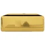 Lavabo con rebosadero 41x41x15 cm cerámica dorado de vidaXL, Lavabos - Ref: Foro24-143478, Precio: 72,78 €, Descuento: %