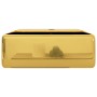 Lavabo con rebosadero 41x41x15 cm cerámica dorado de vidaXL, Lavabos - Ref: Foro24-143478, Precio: 73,46 €, Descuento: %