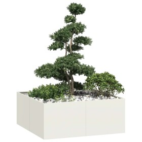 Jardinera acero blanco 100x100x40 cm en Macetas y jardineras | Comprar online en Foru.es