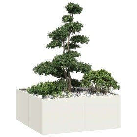 Jardinera acero blanco 100x100x40 cm en Macetas y jardineras | Comprar online en Foru.es