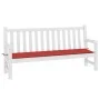 Cojín de banco de jardín tela Oxford rojo 150x50x3 cm de vidaXL, Cojines para sillas y sofás - Ref: Foro24-43211, Precio: 29,...