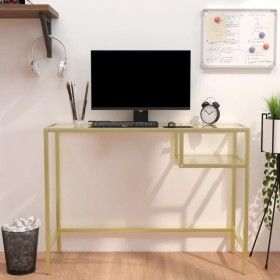 Escritorio de vidrio templado transparente 100x36x74 cm de vidaXL, Escritorios - Ref: Foro24-331625, Precio: 85,53 €, Descuen...