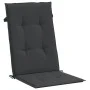Cojín silla de jardín respaldo alto 4 uds tela negro 120x50x3cm de vidaXL, Cojines para sillas y sofás - Ref: Foro24-47539, P...