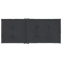 Cojín silla de jardín respaldo alto 4 uds tela negro 120x50x3cm de vidaXL, Cojines para sillas y sofás - Ref: Foro24-47539, P...