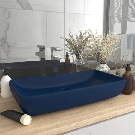 Luxury rectangular matte dark blue ceramic washbasin 71x38 cm by vidaXL, Sinks - Ref: Foro24-146957, Price: 71,61 €, Discount: %