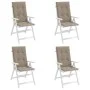 Cojín silla de jardín respaldo alto 4 uds tela taupé 120x50x3cm de vidaXL, Cojines para sillas y sofás - Ref: Foro24-47541, P...