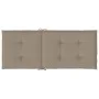 Cojín silla de jardín respaldo alto 4 uds tela taupé 120x50x3cm de vidaXL, Cojines para sillas y sofás - Ref: Foro24-47541, P...