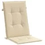 Cojín silla de jardín respaldo alto 4 uds tela beige 120x50x3cm de vidaXL, Cojines para sillas y sofás - Ref: Foro24-47543, P...