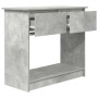 Mesa consola con cajones gris hormigón 85,5x38,5x74,5 cm en Mesas auxiliares | Comprar online en Foru.es