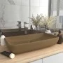 Lavabo rectangular de lujo de cerámica crema mate 71x38 cm de vidaXL, Lavabos - Ref: Foro24-146963, Precio: 86,12 €, Descuent...
