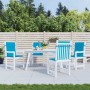 Cojín silla jardín respaldo bajo 4 uds tela Oxford azul de vidaXL, Cojines para sillas y sofás - Ref: Foro24-47555, Precio: 5...
