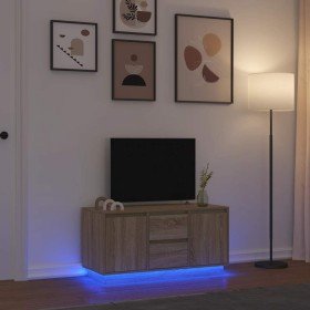 Mueble de TV con luces LED roble Sonoma 100x41x50 cm en Muebles TV | Comprar online en Foru.es
