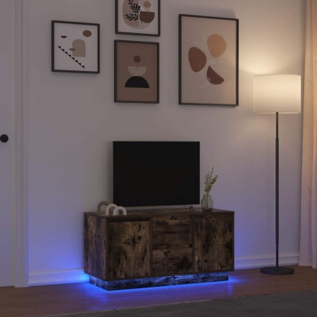 Mueble de TV con luces LED roble ahumado 100x41x50 cm en Muebles TV | Comprar online en Foru.es