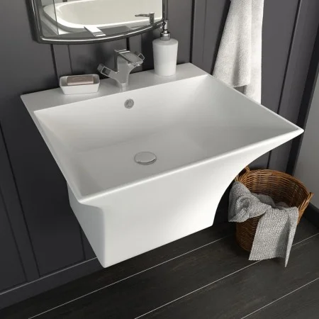 White ceramic wall sink 500x450x410 mm by vidaXL, Sinks - Ref: Foro24-143019, Price: 167,05 €, Discount: %