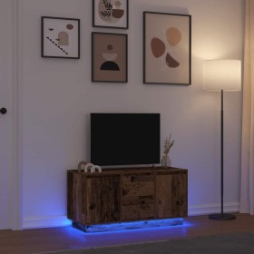 Mueble de TV con luces LED madera vieja 100x41x50 cm en Muebles TV | Comprar online en Foru.es