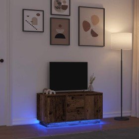 Mueble de TV con luces LED madera vieja 100x41x50 cm en Muebles TV | Comprar online en Foru.es