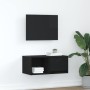 Mueble de TV madera de ingeniería roble negro 60x31x25,5 cm en Muebles TV | Comprar online en Foru.es
