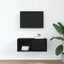Mueble de TV madera de ingeniería roble negro 60x31x25,5 cm en Muebles TV | Comprar online en Foru.es