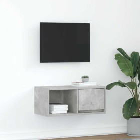 Mueble de TV madera de ingeniería gris hormigón 60x31x25,5 cm en Muebles TV | Comprar online en Foru.es