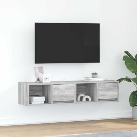 Muebles de TV 2 uds madera ingeniería gris Sonoma 60x31x25,5 cm en Muebles TV | Comprar online en Foru.es
