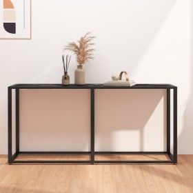 Mesa consola vidrio templado mármol negro 160x35x75,5 cm de vidaXL, Mesas auxiliares - Ref: Foro24-331681, Precio: 87,68 €, D...